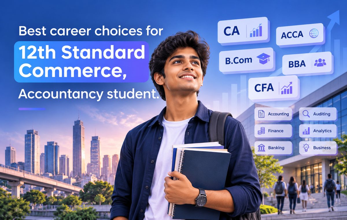 Cover image for Best career choices for 12th Standard Commerce, Accountancy student.